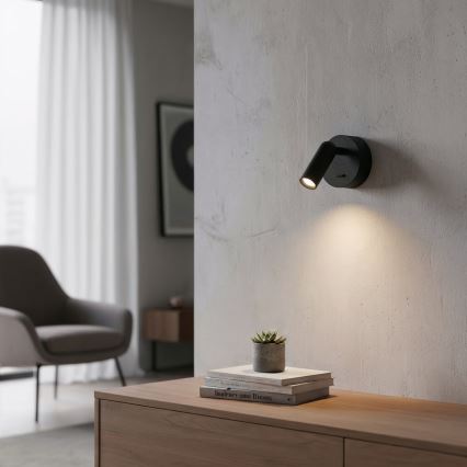 Ideal Lux - LED Stenski reflektor BEAN LED/3W/230V CRI 90 črna