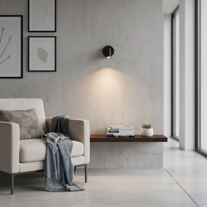 Ideal Lux - LED Stenski reflektor BEAN LED/3W/230V CRI 90 črna