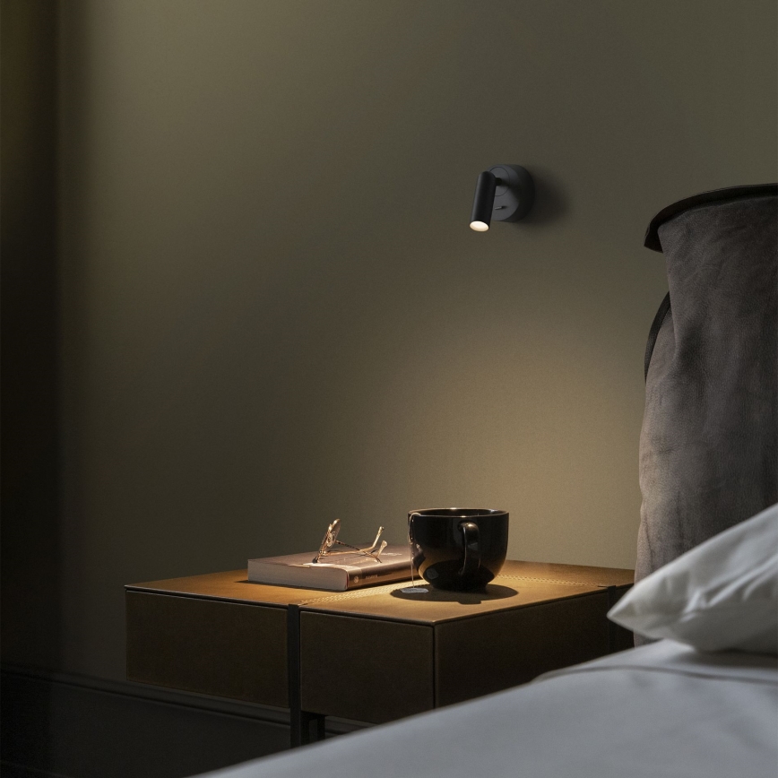 Ideal Lux - LED Stenski reflektor BEAN LED/3W/230V CRI 90 črna