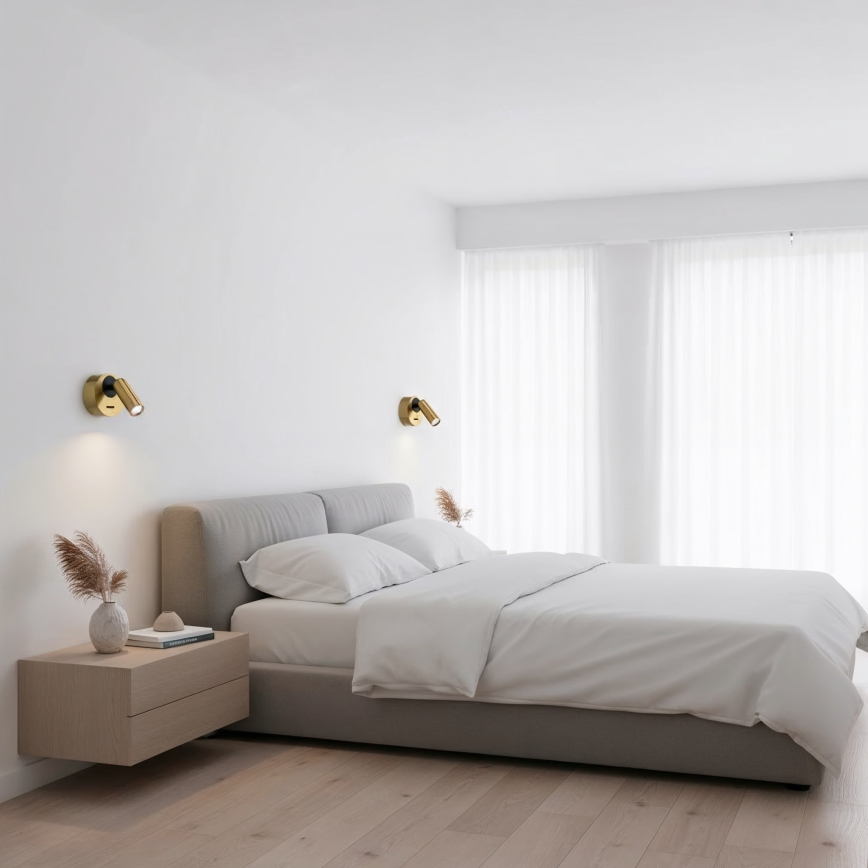 Ideal Lux - LED Stenski reflektor BEAN LED/3W/230V CRI 90 medenina