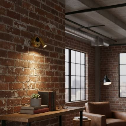 Ideal Lux - LED Stenski reflektor BEAN LED/3W/230V CRI 90 medenina