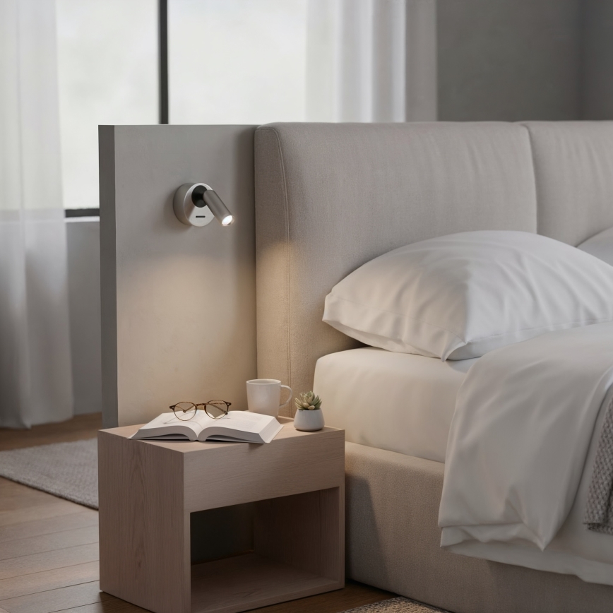 Ideal Lux - LED Stenski reflektor BEAN LED/3W/230V CRI 90 sijajni krom