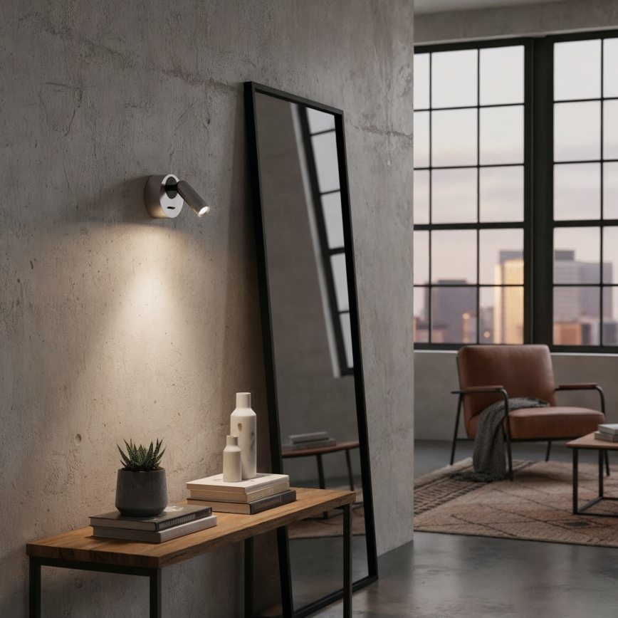 Ideal Lux - LED Stenski reflektor BEAN LED/3W/230V CRI 90 sijajni krom