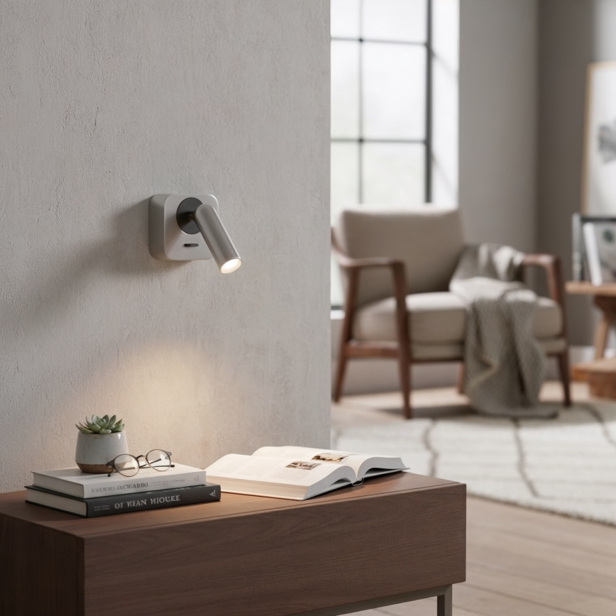 Ideal Lux - LED Stenski reflektor BEAN LED/3W/230V CRI 90 sijajni krom