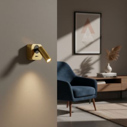 Ideal Lux - LED Stenski reflektor BEAN LED/3W/230V CRI 90 zlata