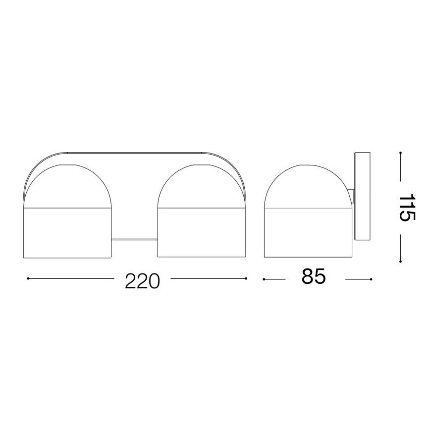 Ideal Lux - LED Stenski reflektor DODO 2xGX53/9W/230V bela