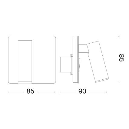 Ideal Lux - LED Stenski reflektor LITE LED/3W/230V CRI 90 bela