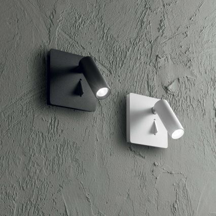 Ideal Lux - LED Stenski reflektor LITE LED/3W/230V CRI 90 črna