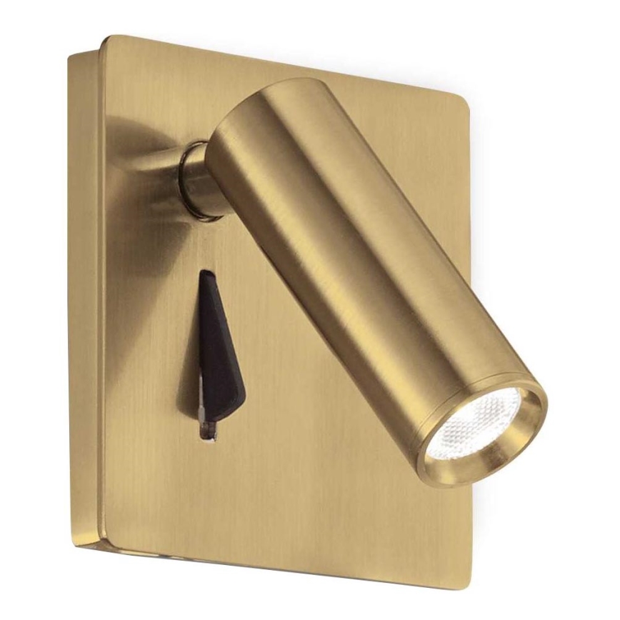 Ideal Lux - LED Stenski reflektor LITE LED/3W/230V CRI 90 medenina