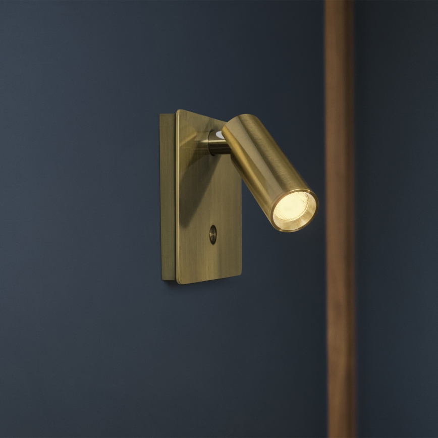 Ideal Lux - LED Stenski reflektor LITE LED/3W/230V CRI 90 medenina