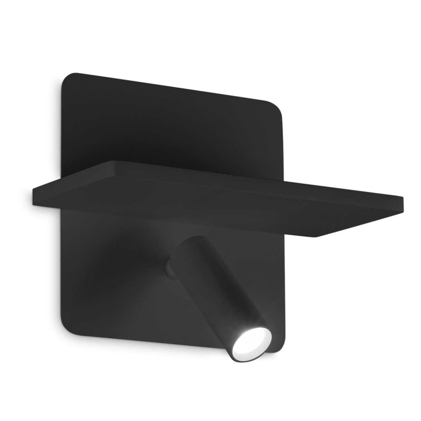 Ideal Lux - LED Stenski reflektor PIANO LED/11,5W/230V USB črna