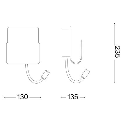 Ideal Lux - LED Stenski reflektor s fleksibilna mala svetilka PROBE LED/9,5W/230V USB CRI 90 črna
