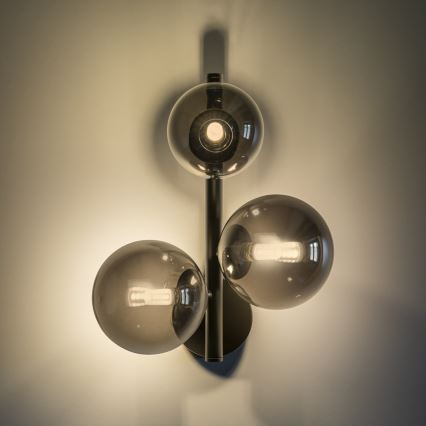 Ideal Lux - LED stensko svetilo PERLAGE 3xG9/3W/230V črna/dimno črna