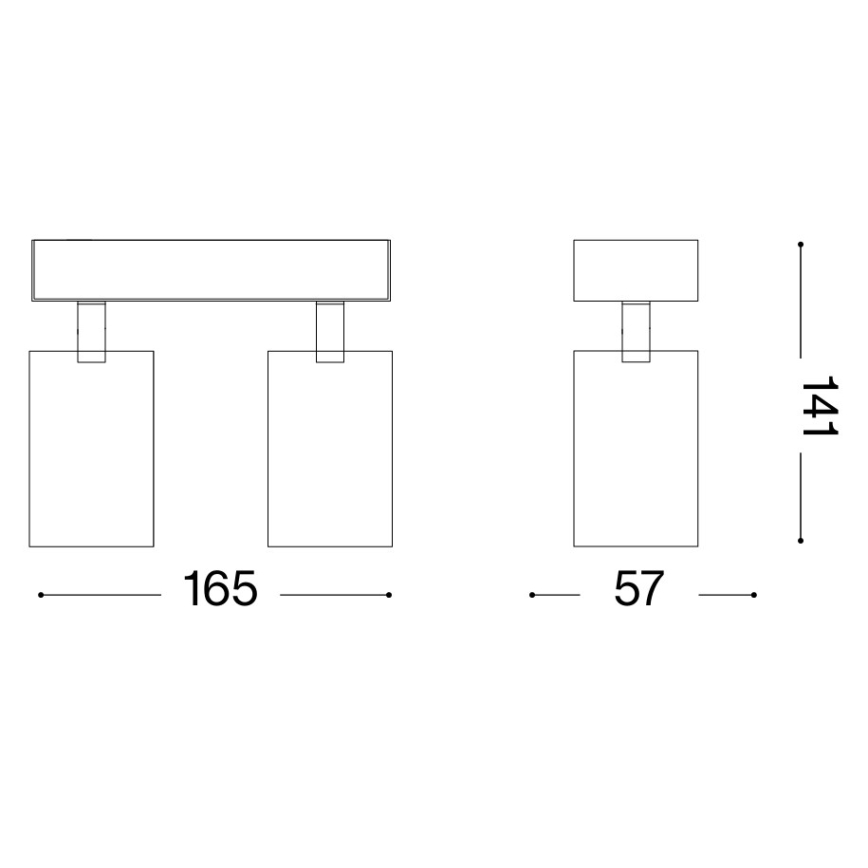 Ideal Lux - LED stensko točkovno svetilo DYNAMITE 2xGU10/7W/230V CRI 90 črna
