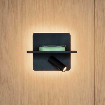 Ideal Lux - LED stensko točkovno svetilo PIANO LED/10W/230V CRI 90 USB črna