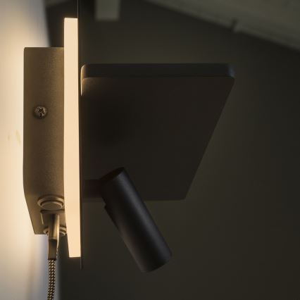 Ideal Lux - LED stensko točkovno svetilo PIANO LED/10W/230V CRI 90 USB črna