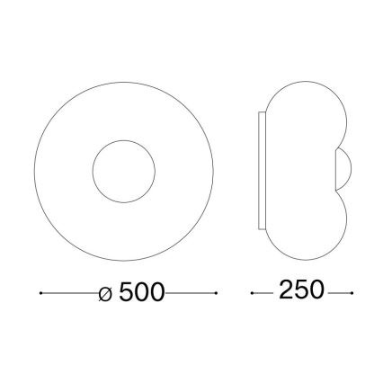 Ideal Lux - LED Stropna svetilka ARIZONA 5xGX53/9W/230V pr. 50 cm bela