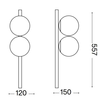 Ideal Lux - LED Stropna svetilka BINOMIO 2xG9/3W/230V črna