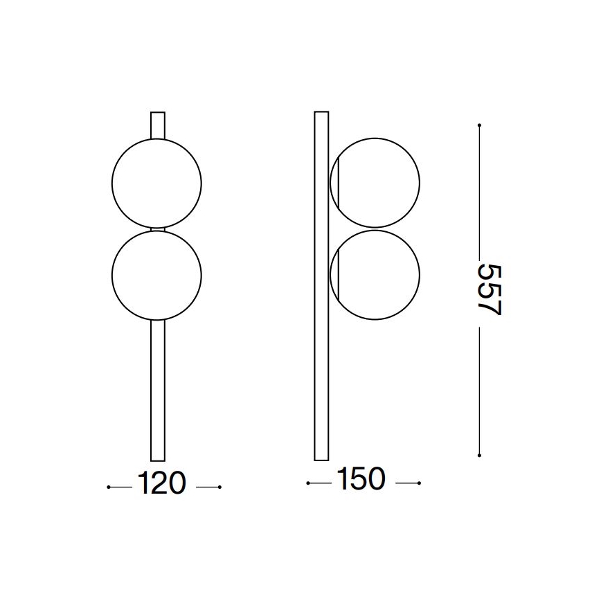 Ideal Lux - LED Stropna svetilka BINOMIO 2xG9/3W/230V črna