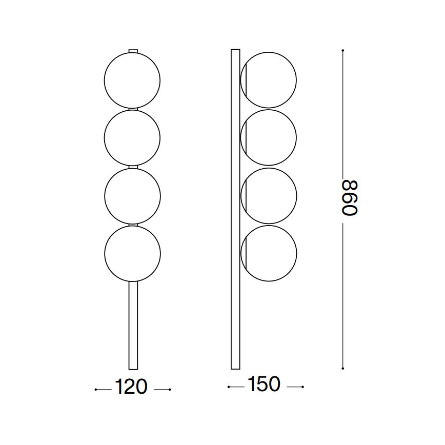Ideal Lux - LED Stropna svetilka BINOMIO 4xG9/3W/230V črna
