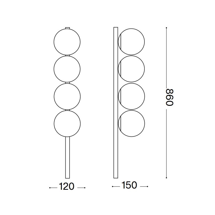 Ideal Lux - LED Stropna svetilka BINOMIO 4xG9/3W/230V zlata