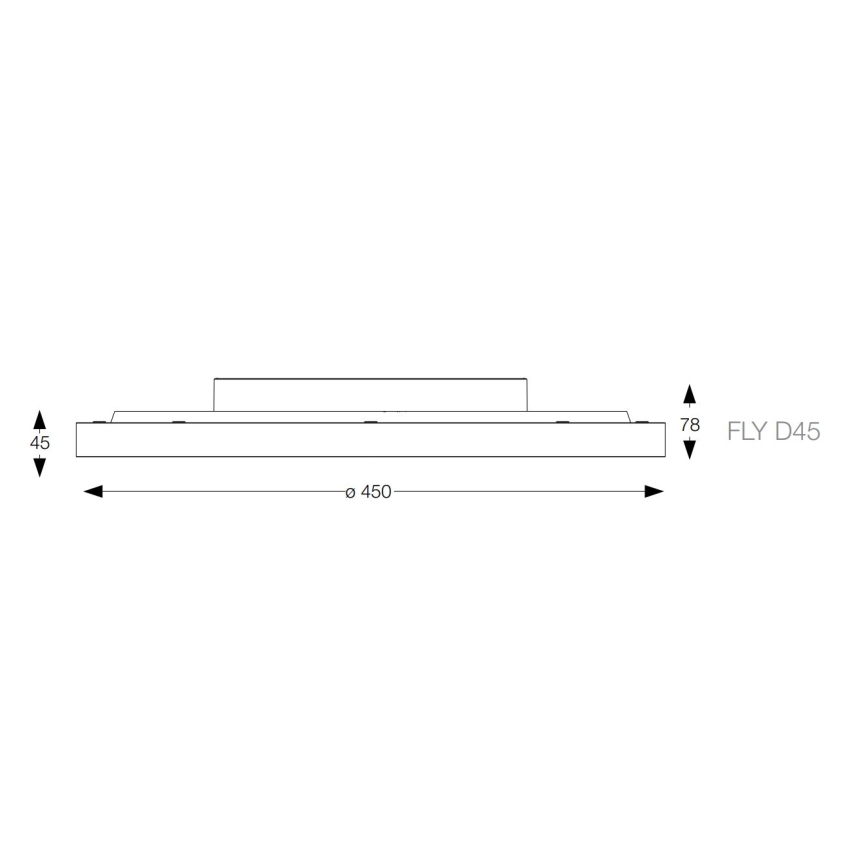 Ideal Lux - LED Stropna svetilka FLY LED/26W/230V 2700K pr. 45 cm CRI 90 IP40 črna