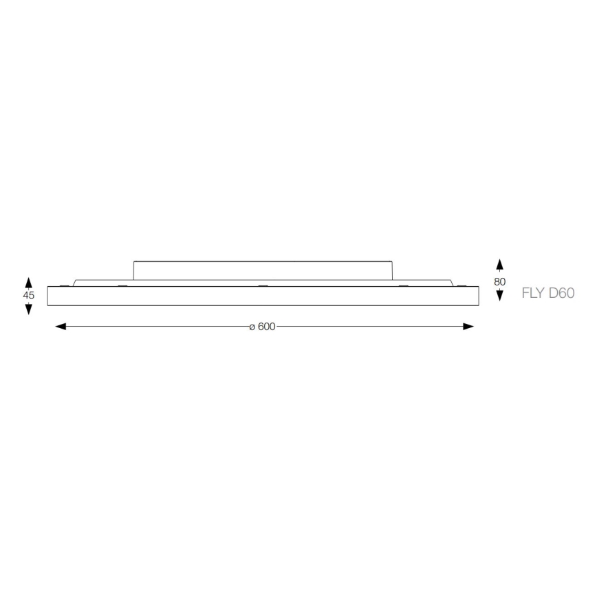 Ideal Lux - LED Stropna svetilka FLY LED/53W/230V 2700K pr. 60 cm CRI 90 IP40 črna