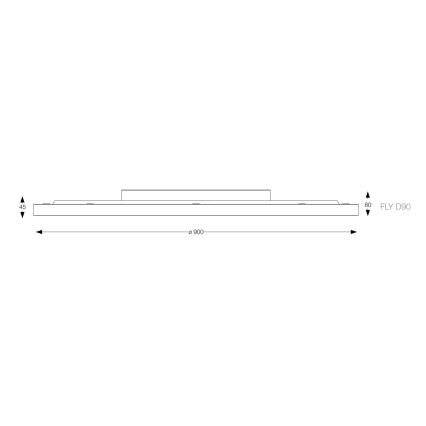 Ideal Lux - LED Stropna svetilka FLY LED/68W/230V 3000K pr. 90 cm CRI 90 IP40 črna