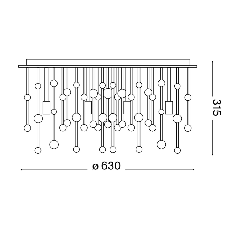 Ideal Lux - LED stropna svetilka NEVE 12xG9/3W/230V, premer 63 cm, sijajni krom