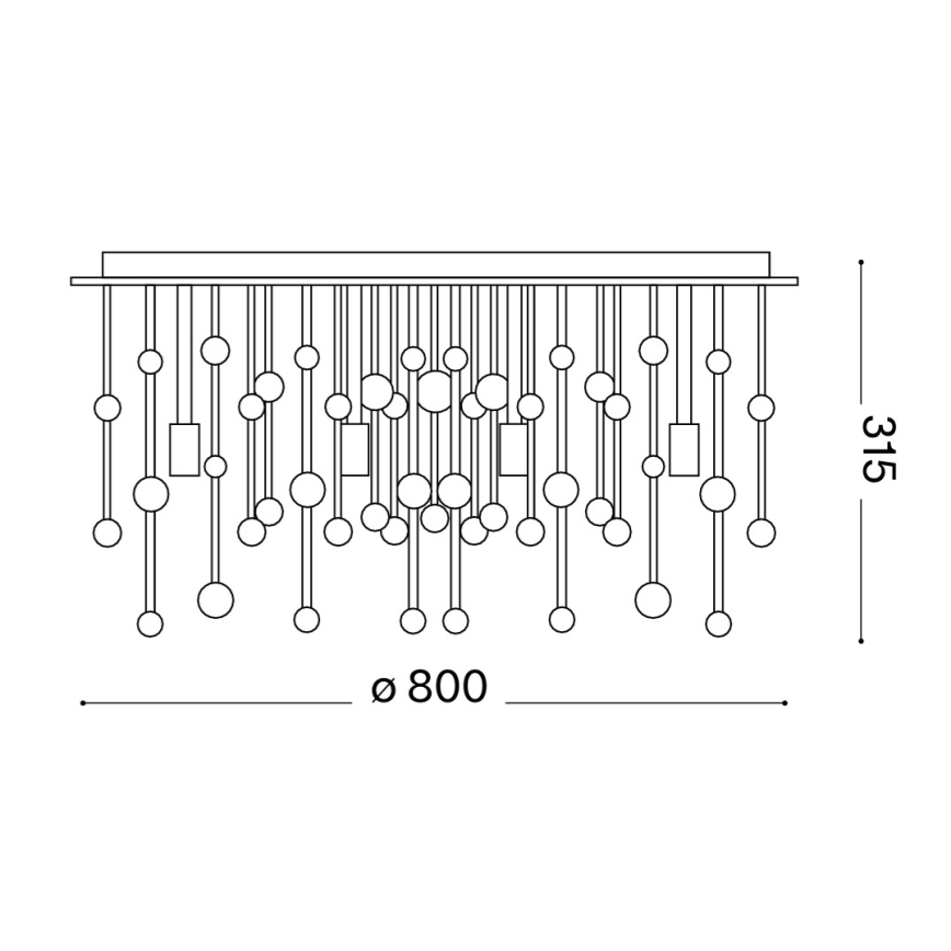 Ideal Lux - LED stropna svetilka NEVE 15xG9/3W/230V premer 80 cm sijajni krom