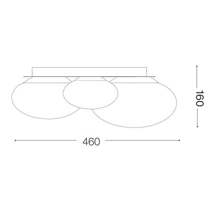 Ideal Lux - LED Stropna svetilka NINFEA 3xGX53/9W/230V zlata