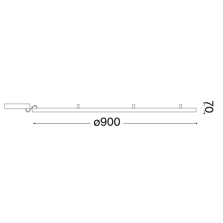 Ideal Lux - LED Stropna svetilka ORACLE S LED/53W/230V 2700K pr. 90 cm črna