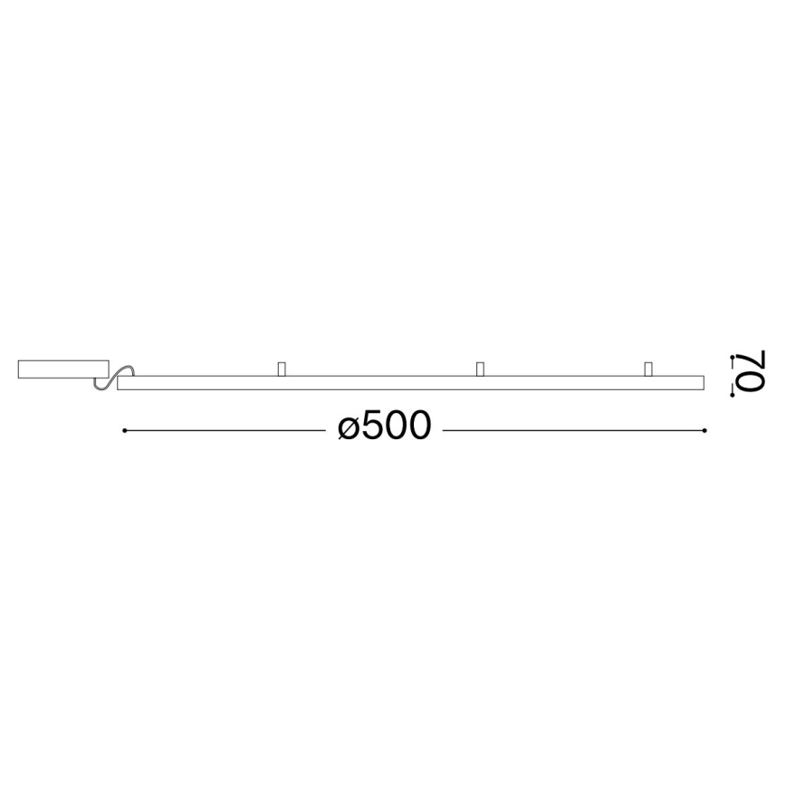 Ideal Lux - LED Stropna svetilka ORACLE SLIM LED/29W/230V 2700K pr. 50 cm črna