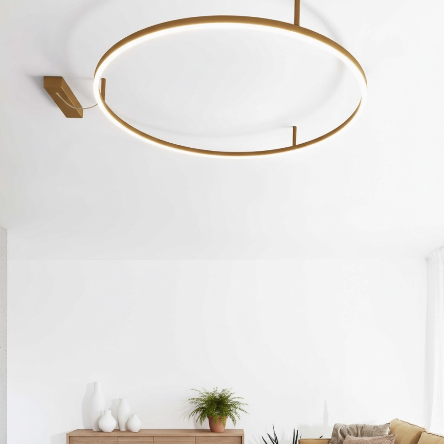 Ideal Lux - stropna LED svetilka ORACLE SLIM LED/37W/230V 4000K CRI 90 premer 70 cm zlata