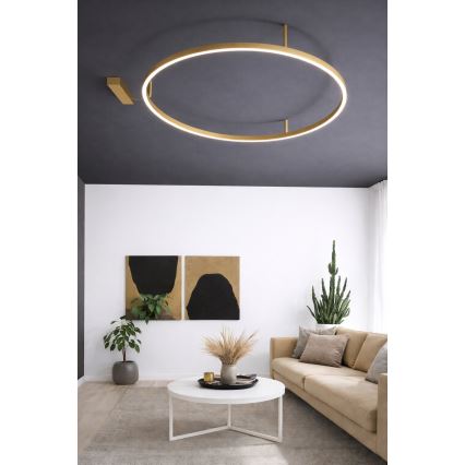 Ideal Lux - LED stropna svetilka ORACLE SLIM LED/37W/230V 3000K CRI 90 Ø 70 cm zlata