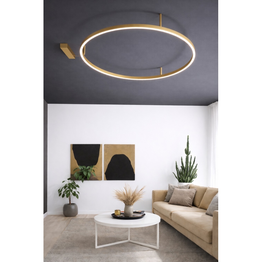 Ideal Lux - LED stropna svetilka ORACLE SLIM LED/37W/230V 3000K CRI 90 Ø 70 cm zlata