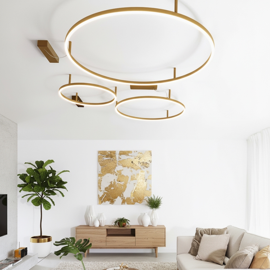 Ideal Lux - LED stropna svetilka ORACLE SLIM LED/37W/230V 3000K CRI 90 Ø 70 cm zlata