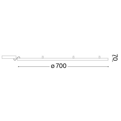 Ideal Lux - LED Stropna svetilka ORACLE SLIM LED/53W/230V 4000K pr. 90 cm bela