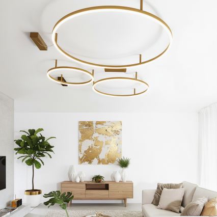 Ideal Lux - LED stropna svetilka ORACLE SLIM LED/53W/230V 3000K CRI 90 premer 90 cm zlata