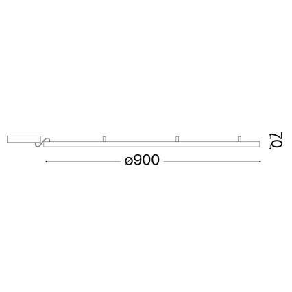 Ideal Lux - LED Stropna svetilka ORACLE SLIM LED/55W/230V 3000K pr. 90 cm črna