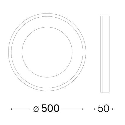 Ideal Lux - LED stropna svetilka PLANET LED/25W/230V CRI 90 premer 50 cm medenina