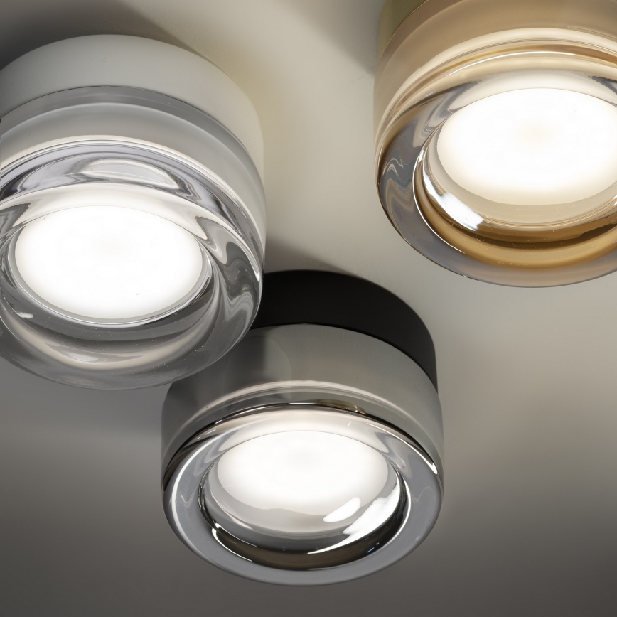 Ideal Lux - LED stropna svetilka za kopalnico LOLLY 1xGX53/9W/230V premer 10,5 cm črna/dimljena črna