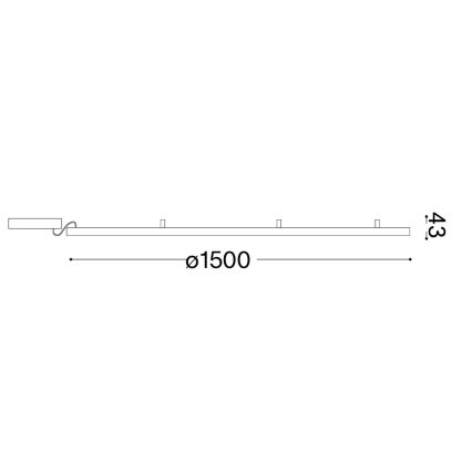 Ideal Lux - LED stropna svetilka ORACLE SLIM LED/81W/230V 3000K CRI 90 premer 150 cm zlata