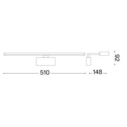 Ideal Lux - LED Svetilka za slike ALMA LED/12,5W/230V 51 cm CRI 90 sijajni krom