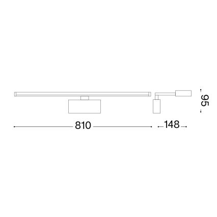 Ideal Lux - LED Svetilka za slike ALMA LED/18W/230V 81 cm CRI 90 zlata