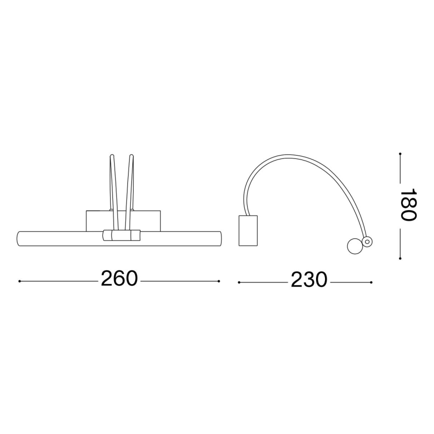 Ideal Lux - LED Svetilka za slike BOW LED/3,5W/230V 26 cm CRI 90 zlata