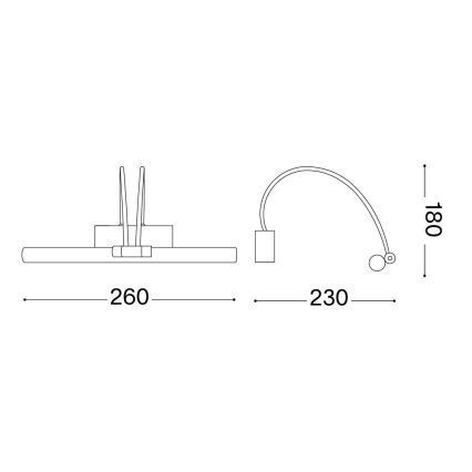 Ideal Lux - LED svetilka za slike BOW LED/3,5W/230V CRI 90 26 cm medenina