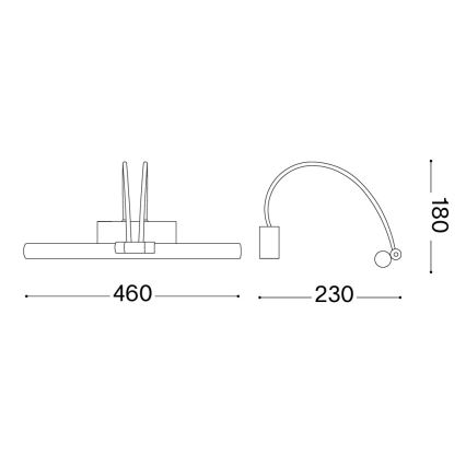 Ideal Lux - LED Svetilka za slike BOW LED/4,6W/230V 46 cm CRI 90 zlata