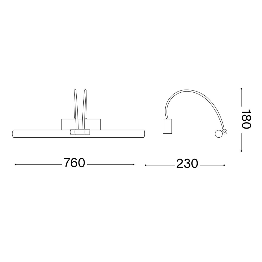 Ideal Lux - LED Svetilka za slike BOW LED/8W/230V 76 cm CRI 90 zlata