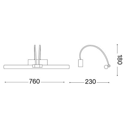 Ideal Lux - LED svetilka za slike BOW LED/8W/230V sijajni krom
